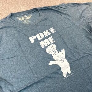 Vintage 2011 Pillsbury Doughboy Poke Me T-Shirt Men XL Blue Heather Short Sleeve